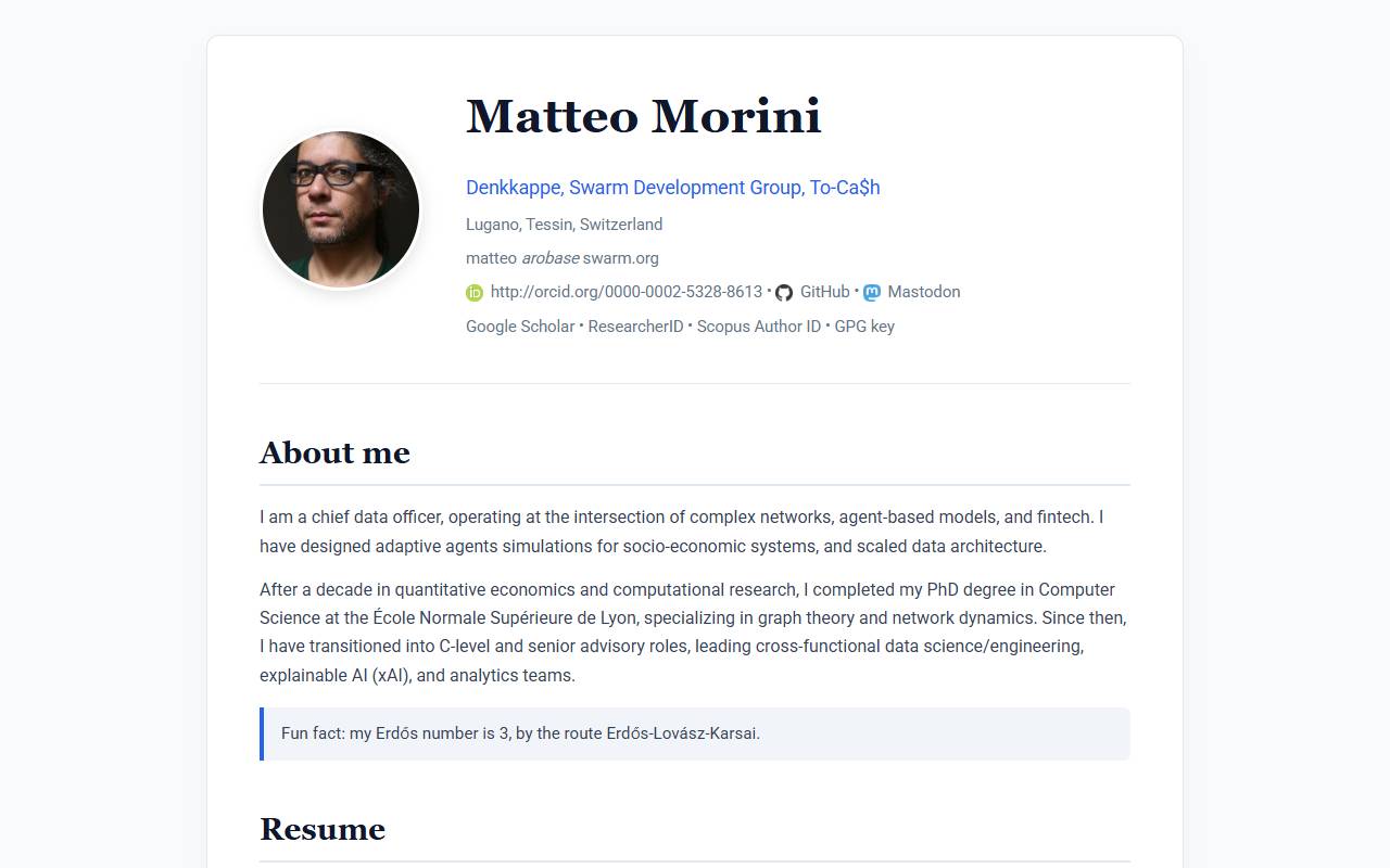 Anteprima del sito: Matteo Morini Denkkappe