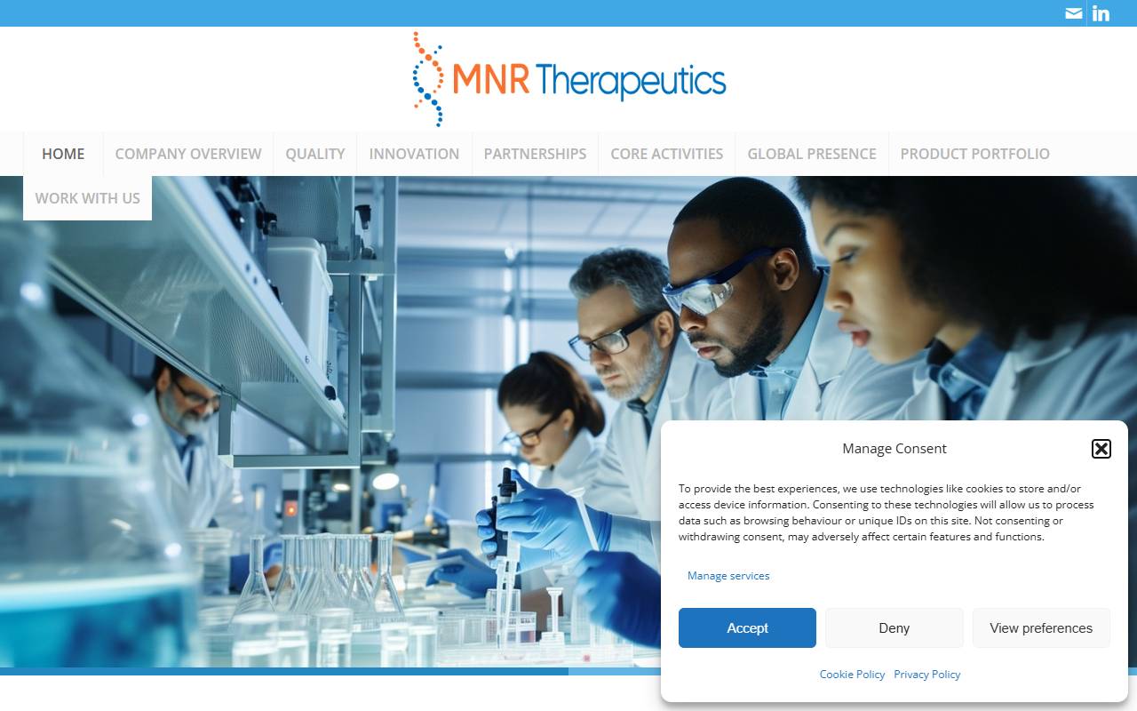 Anteprima del sito: MNR Therapeutics Sagl