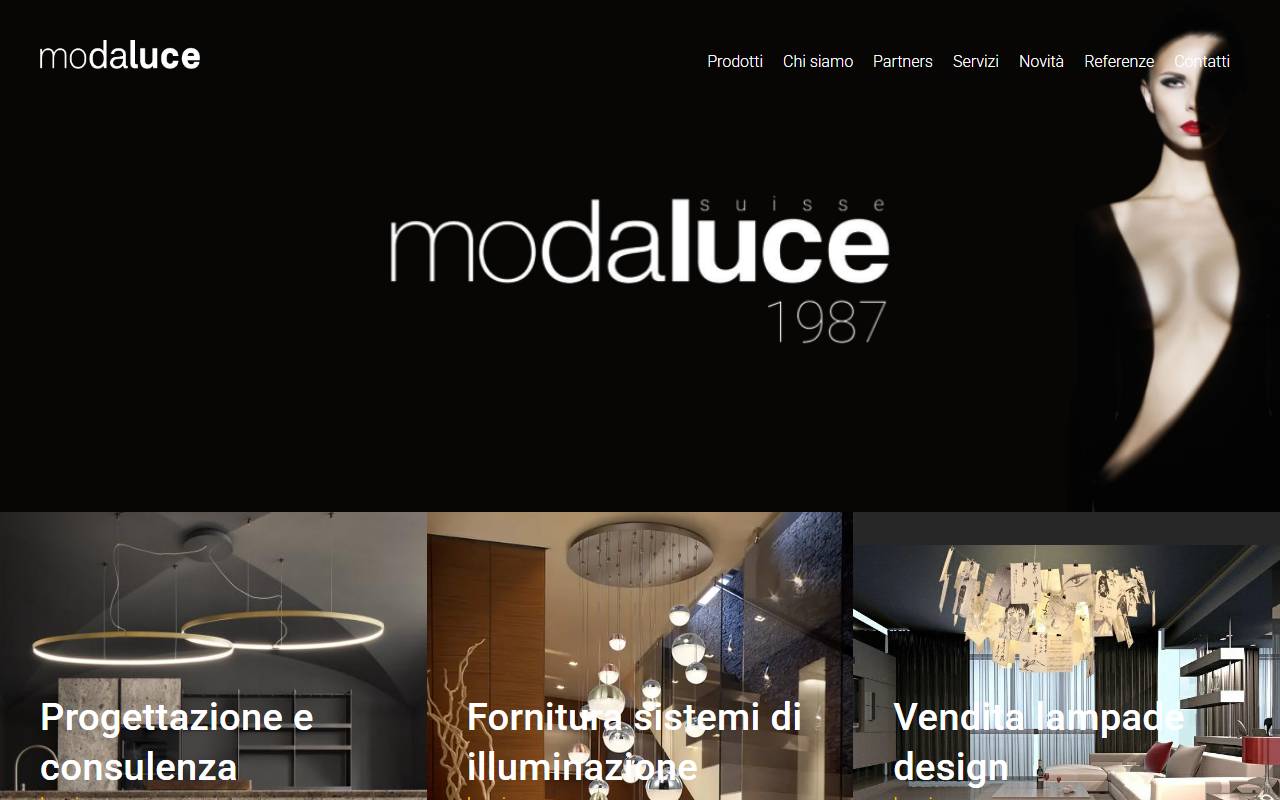 Anteprima del sito: Modaluce SA