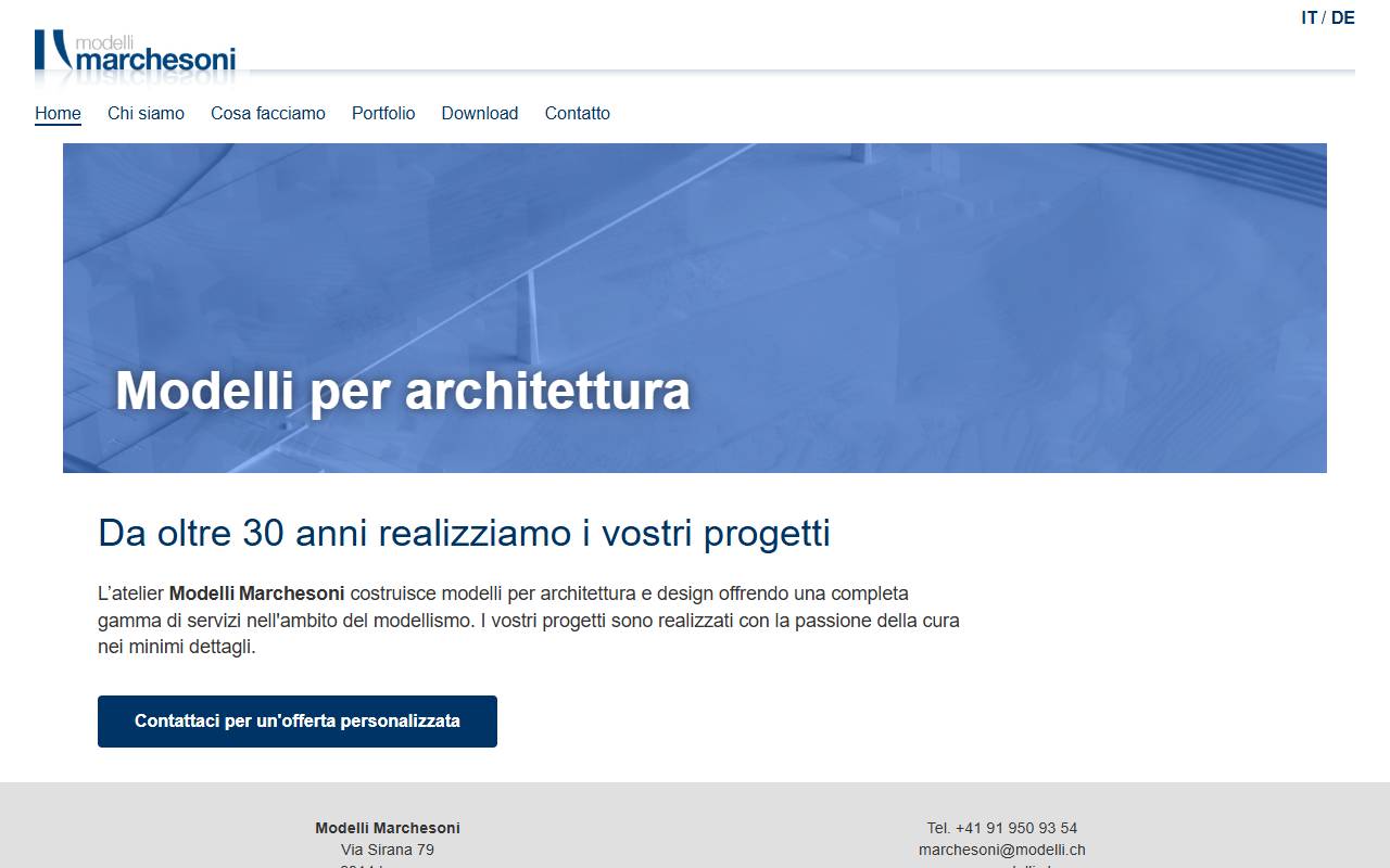 Anteprima del sito: Modelli Marchesoni