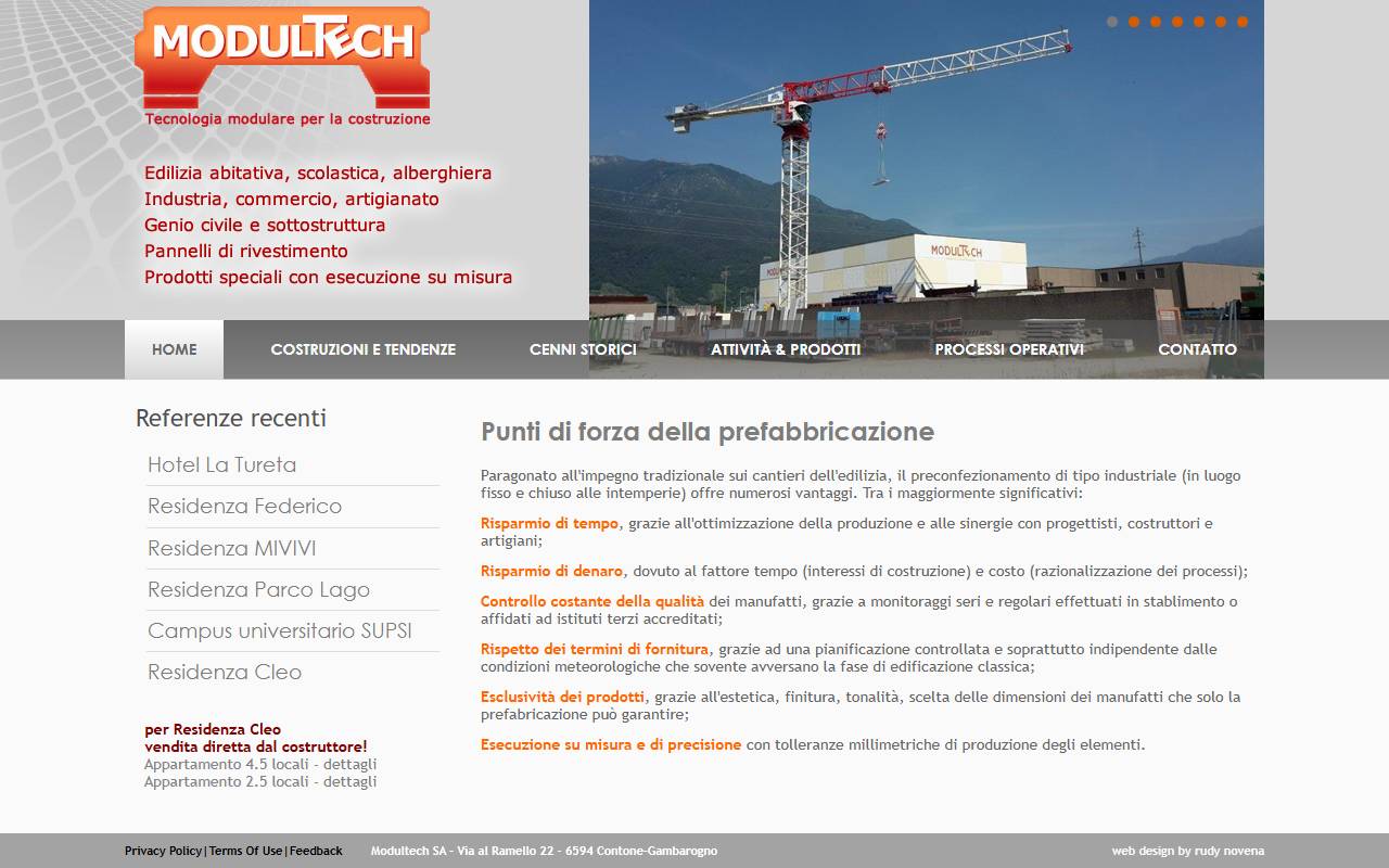 Anteprima del sito: Modultech SA