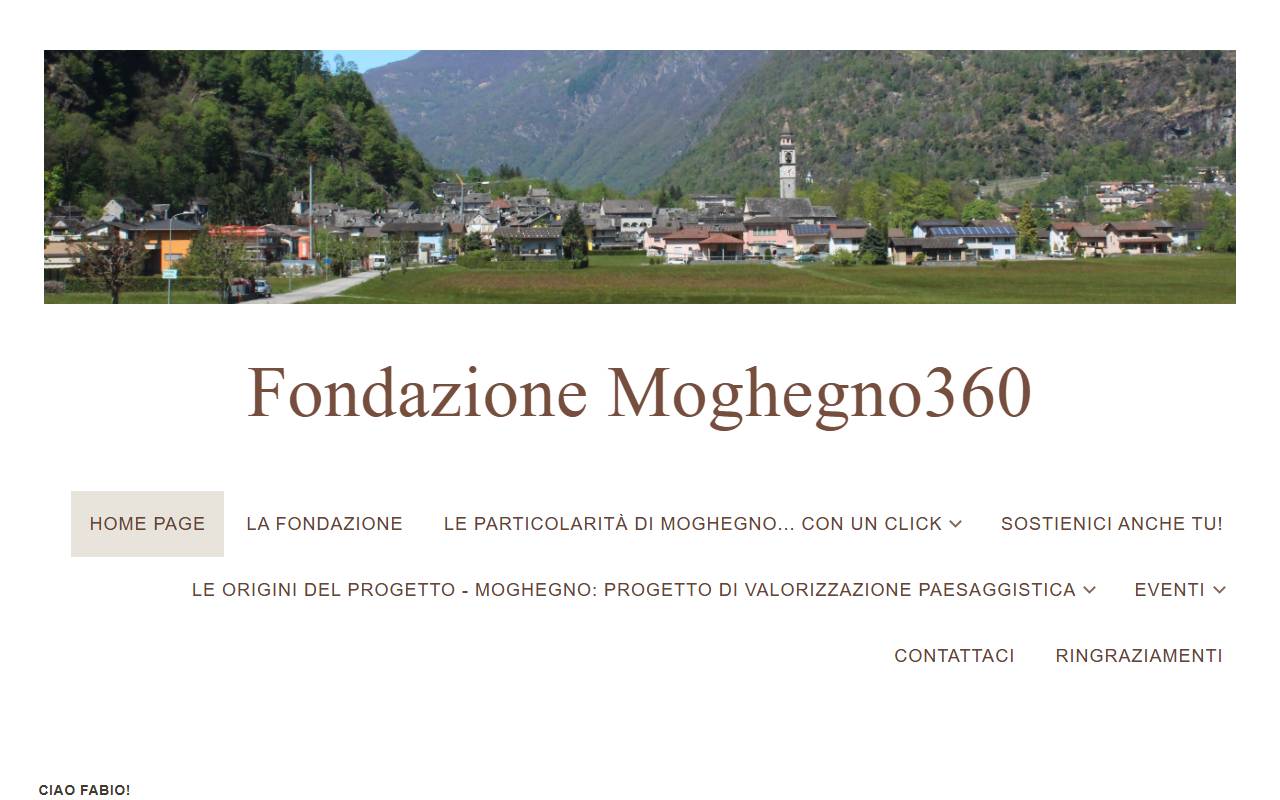 Anteprima del sito: Fondazione Moghegno 360