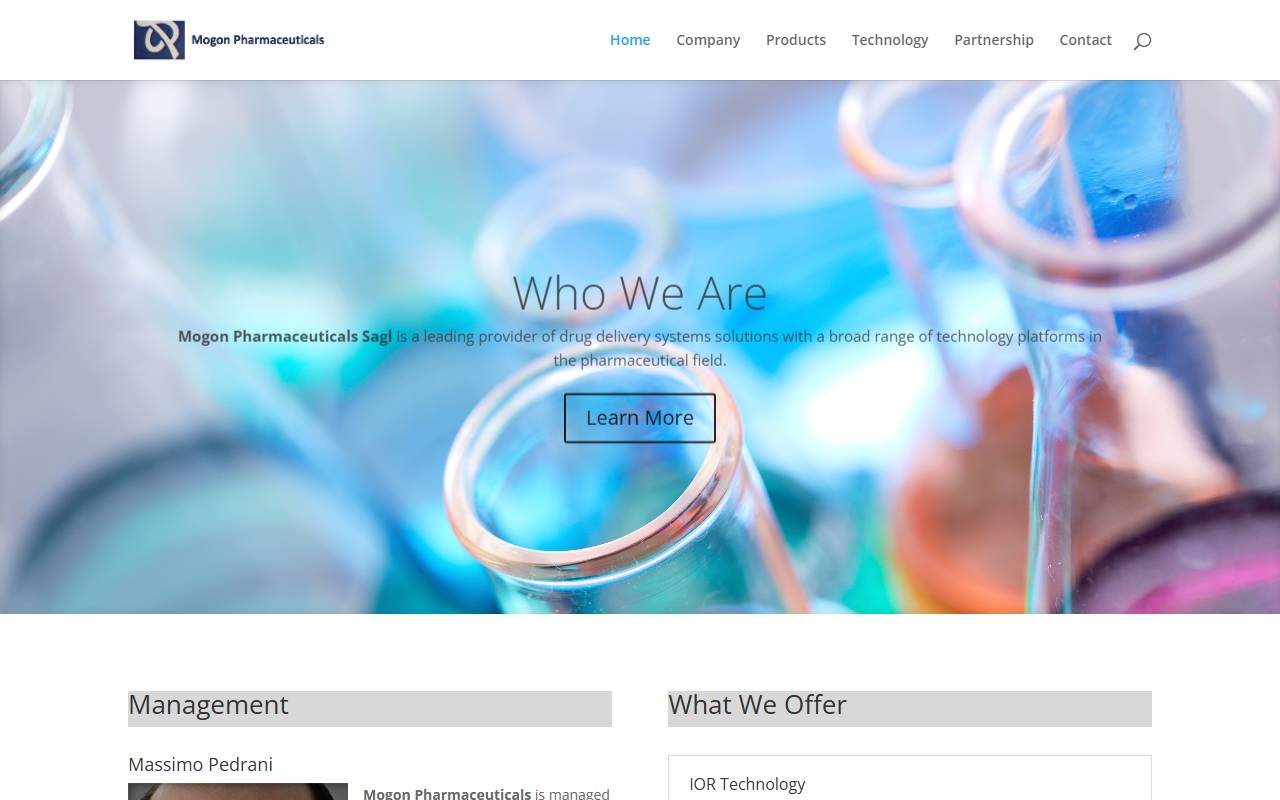 Anteprima del sito: Mogon Pharmaceuticals Sagl