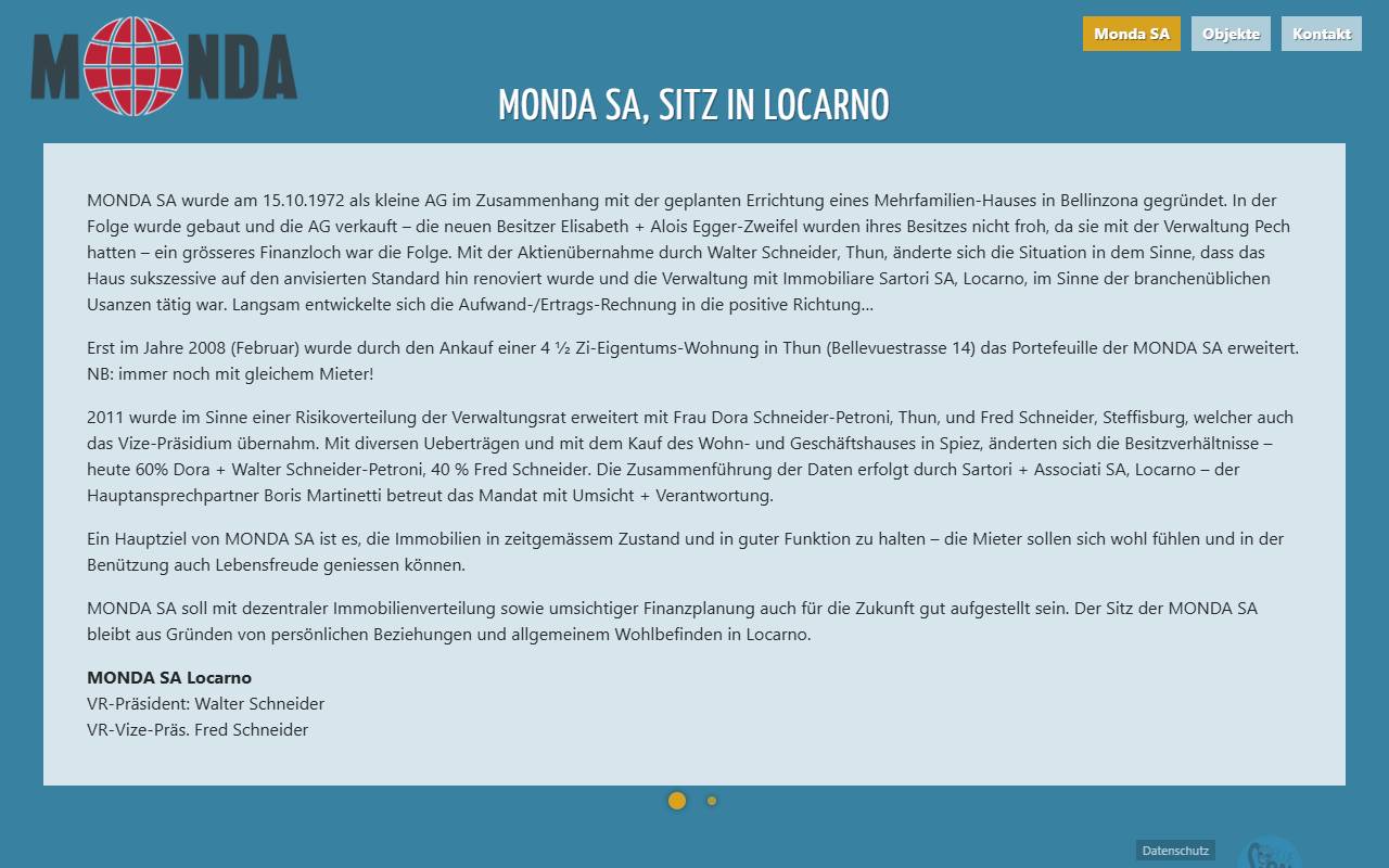 Anteprima del sito: Monda SA