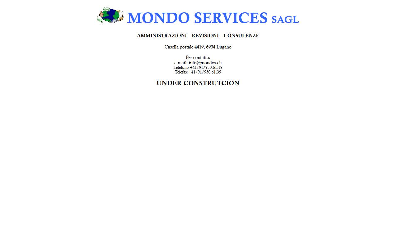 Anteprima del sito: Mondo Services Sagl