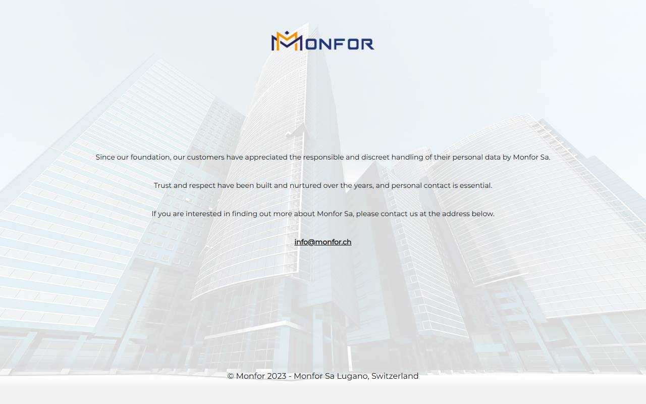 Anteprima del sito: MONFOR SA