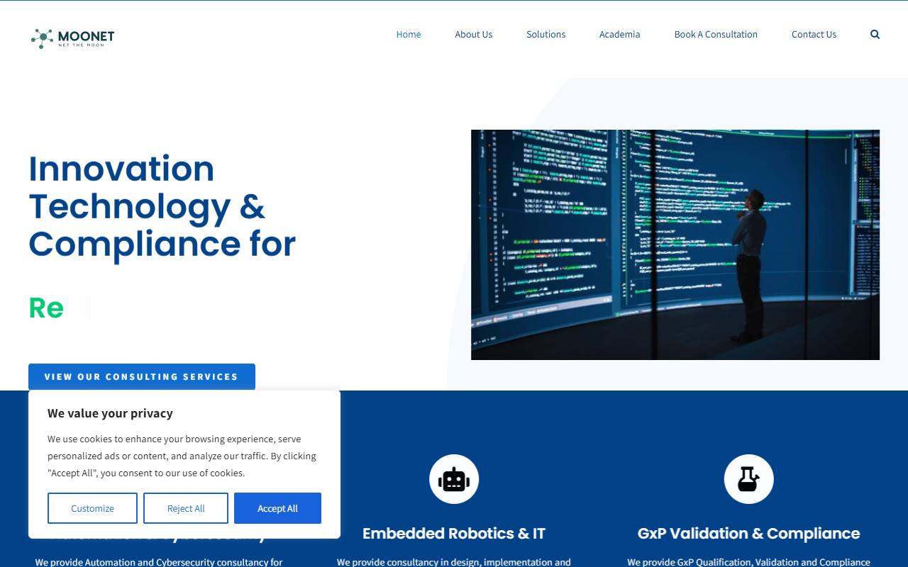 Anteprima del sito: Moonet Sagl
