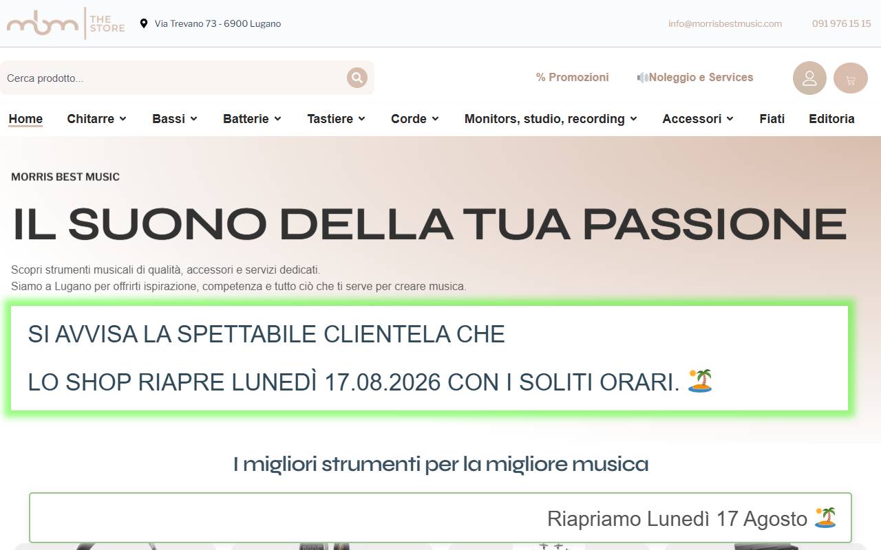 Anteprima del sito: MorrisBestMusic sagl