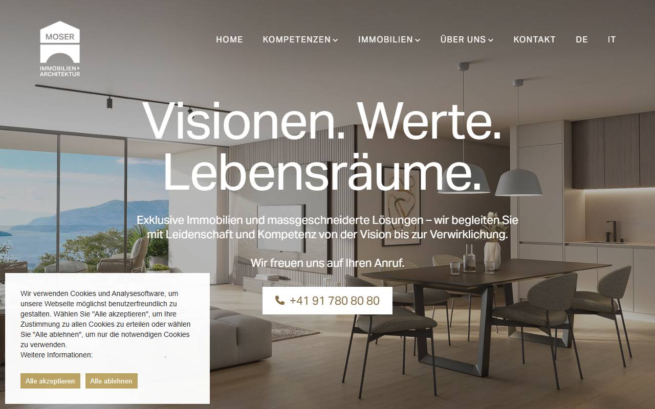 Anteprima del sito: MOSER IMMOBILIEN UND ARCHITEKTUR SA