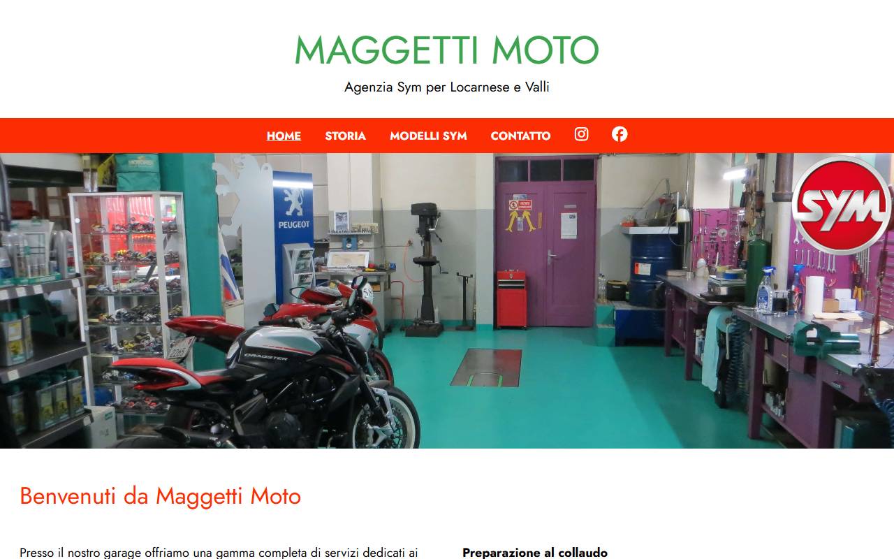 Anteprima del sito: Maggetti Moto
