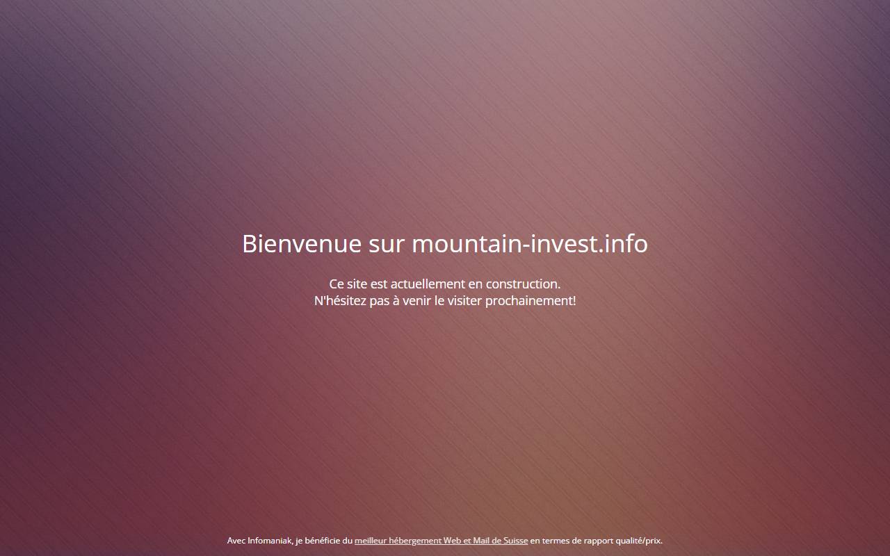 Anteprima del sito: MOUNTAIN INVEST SA