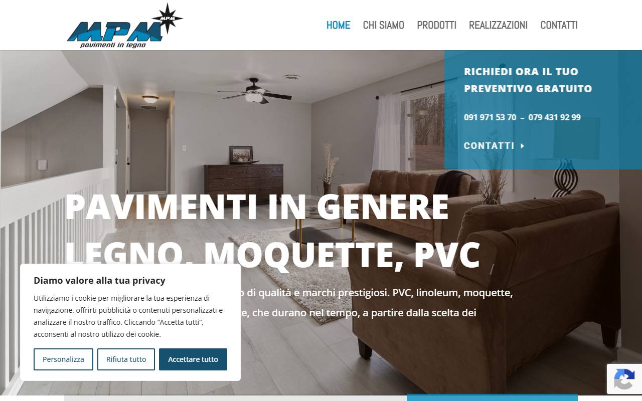 Anteprima del sito: MPM Pavimenti Sagl