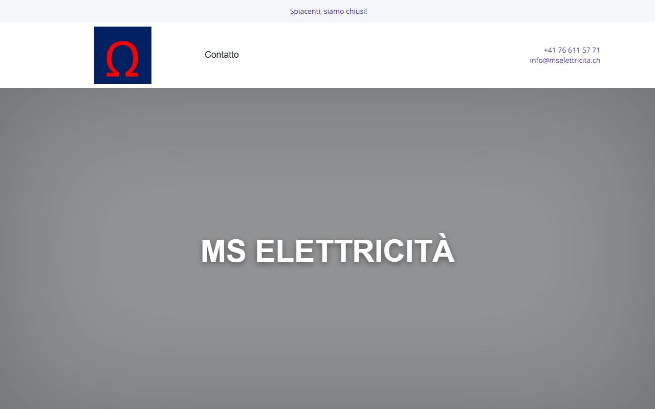 Anteprima del sito: MS Elettricità Sagl