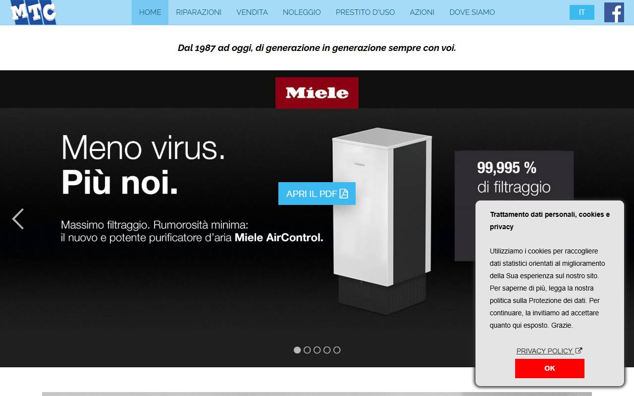 Anteprima del sito: MTC Elettrodomestici SA