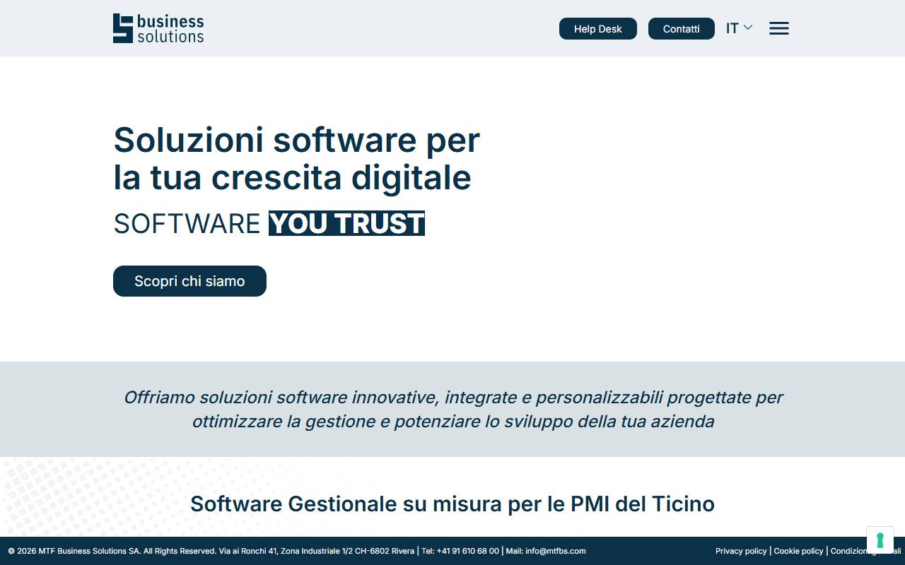 Anteprima del sito: MTF BUSINESS SOLUTIONS SA