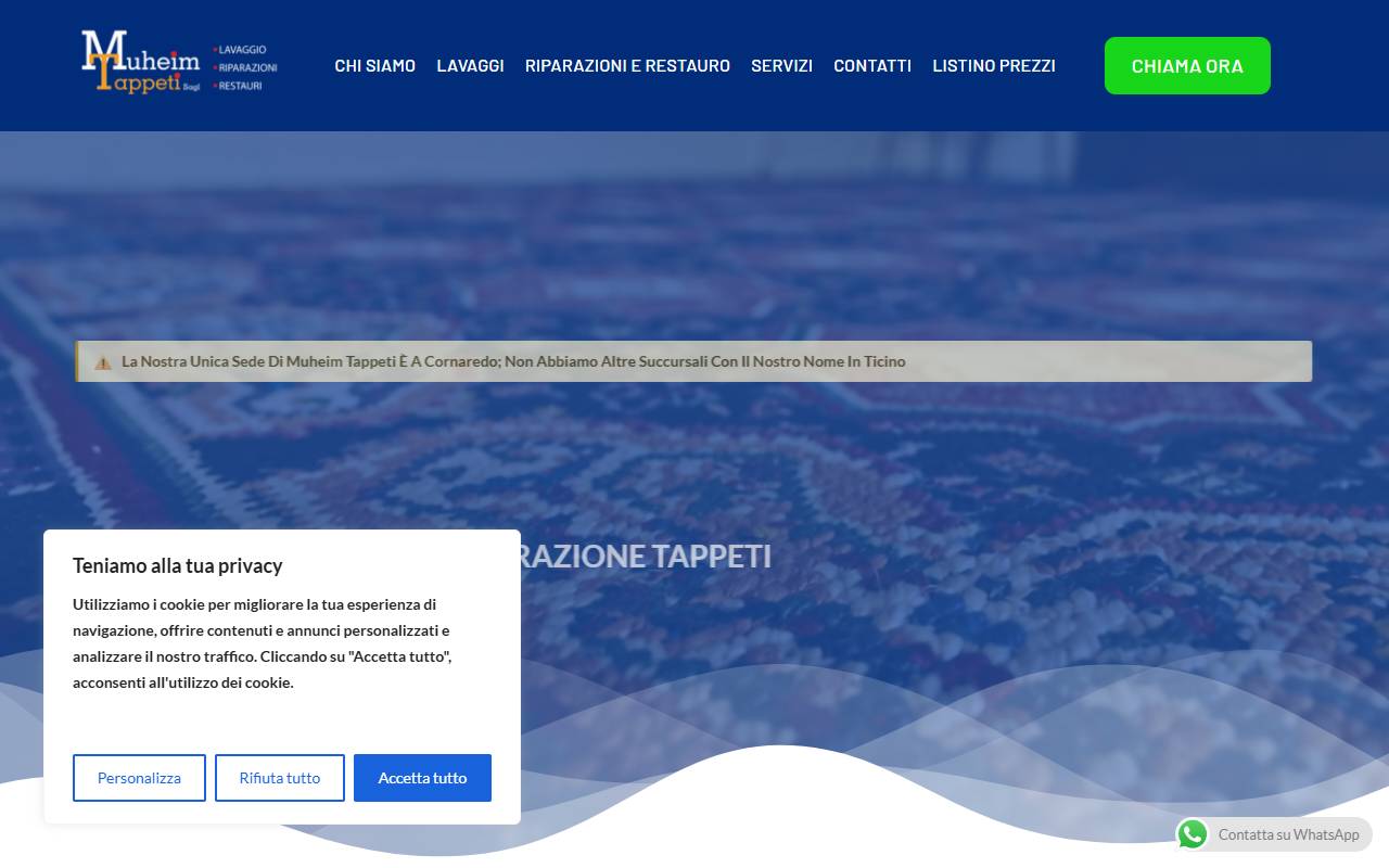 Anteprima del sito: Muheim Tappeti Sagl