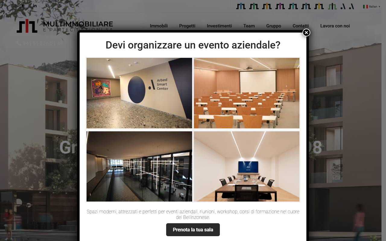 Anteprima del sito: Multimmobiliare e Partecipazioni SA
