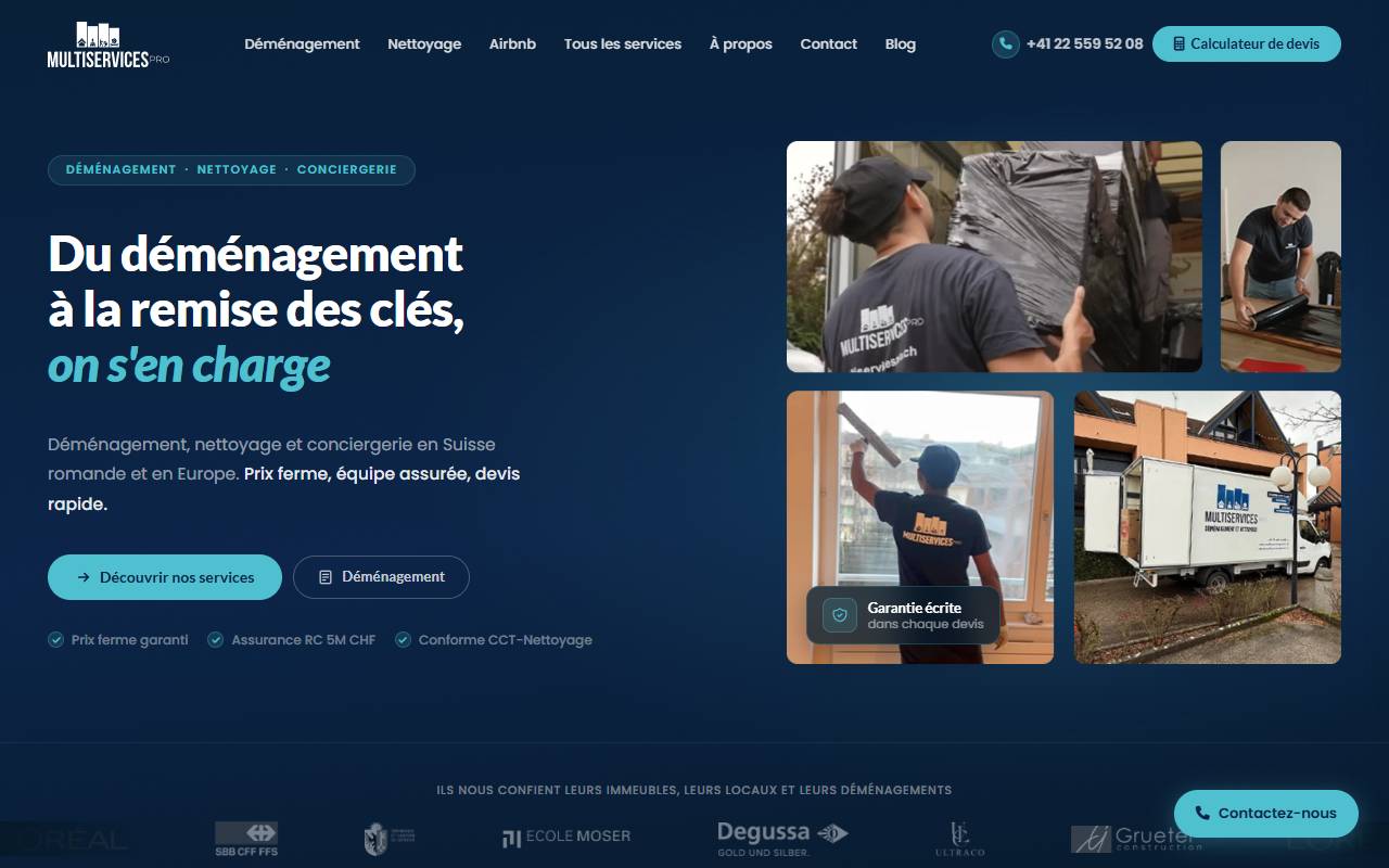 Anteprima del sito: Multiservices PRO Sagl