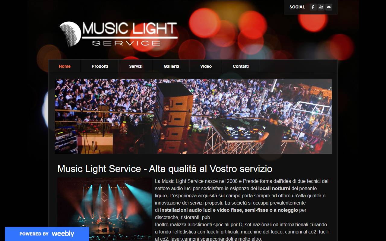Anteprima del sito: Music light service di Bini Markus