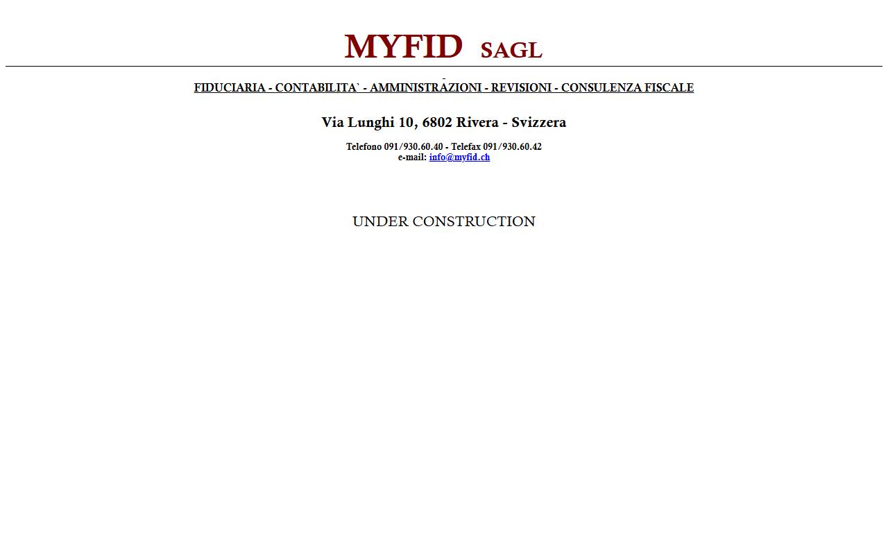 Anteprima del sito: Myfid Sagl