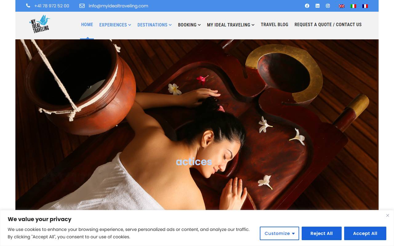 Anteprima del sito: My Ideal Traveling Sagl