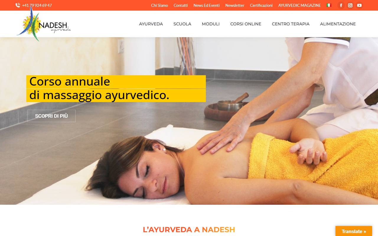 Anteprima del sito: NADESH AYURVEDA SAGL