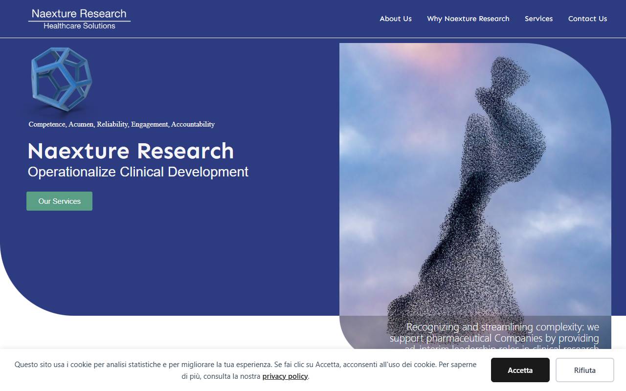 Anteprima del sito: Naexture Research SAGL