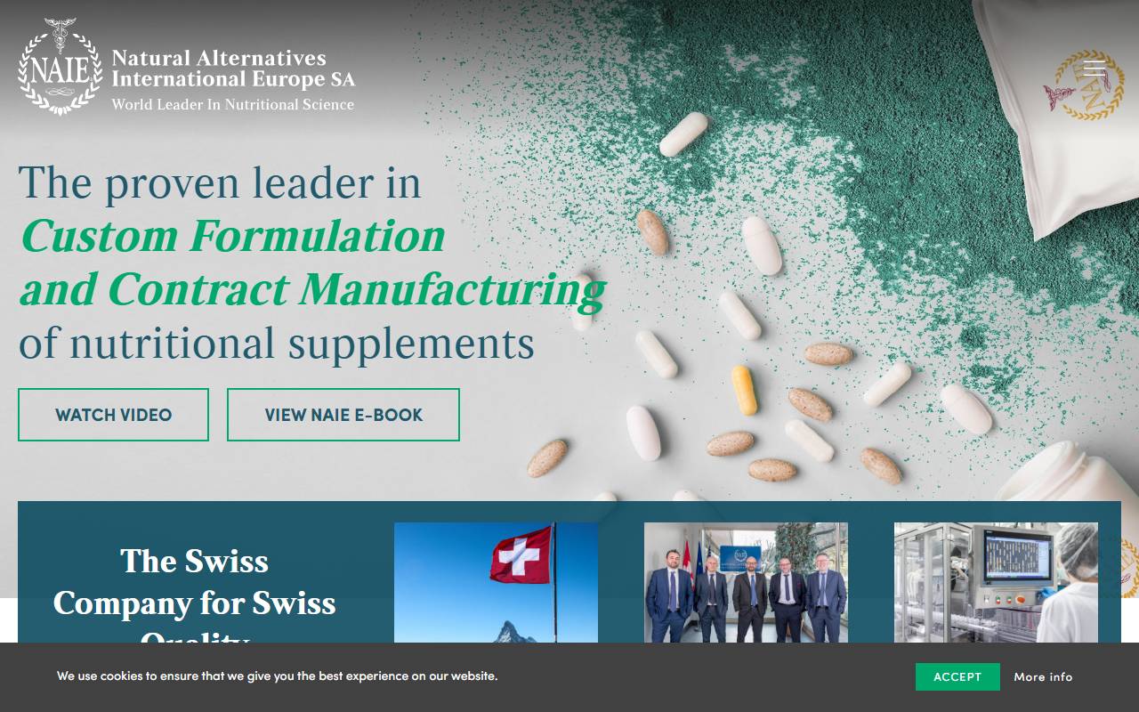 Anteprima del sito: NAIE Natural Alternatives International Europe SA