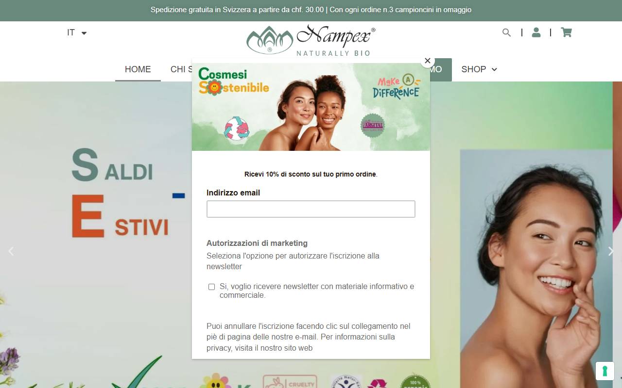 Anteprima del sito: Nampex SA
