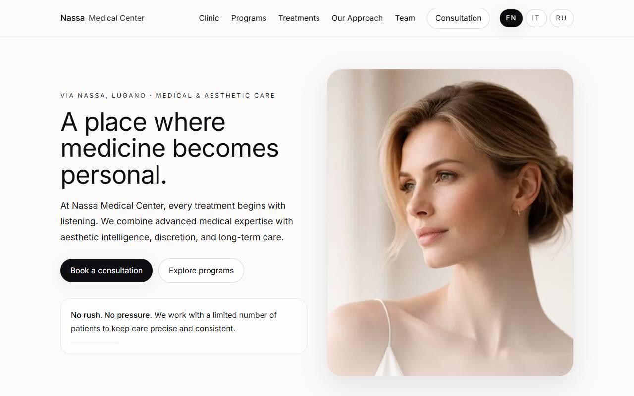 Anteprima del sito: nassamedical.center Sagl
