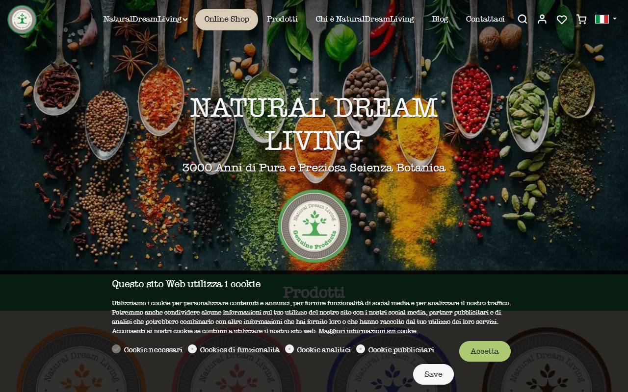 Anteprima del sito: Natural Dream Living sagl