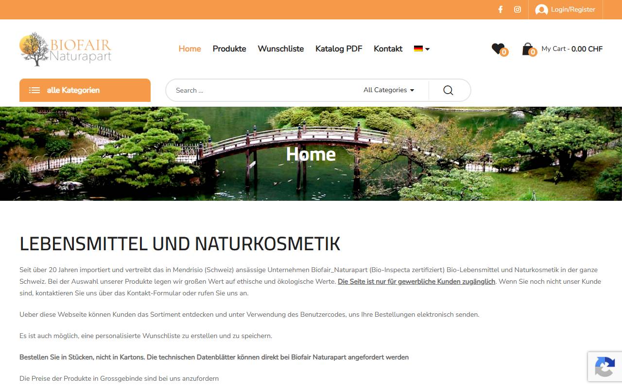 Anteprima del sito: Biofair - Naturapart GmbH