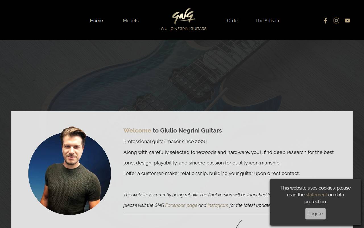 Anteprima del sito: Giulio Negrini Guitars