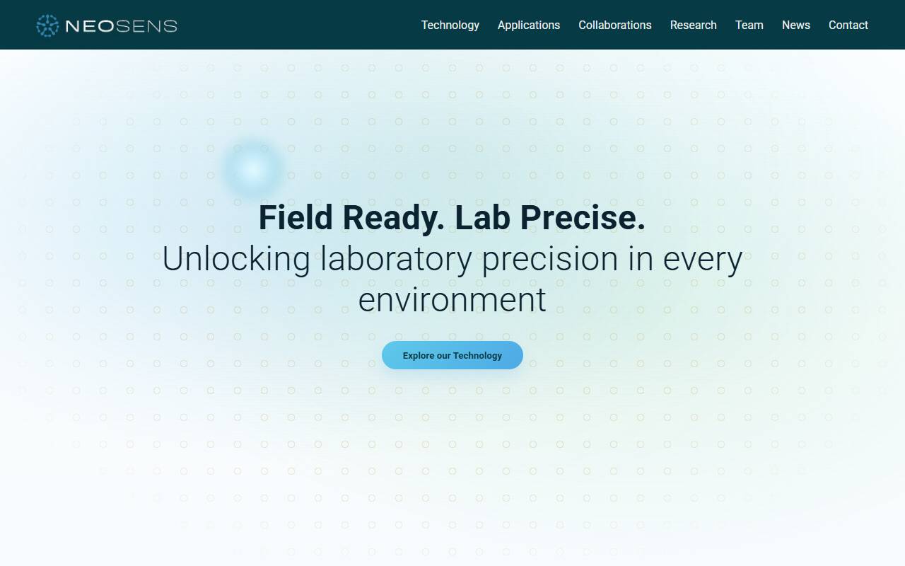 Anteprima del sito: Neosens Diagnostics Sagl