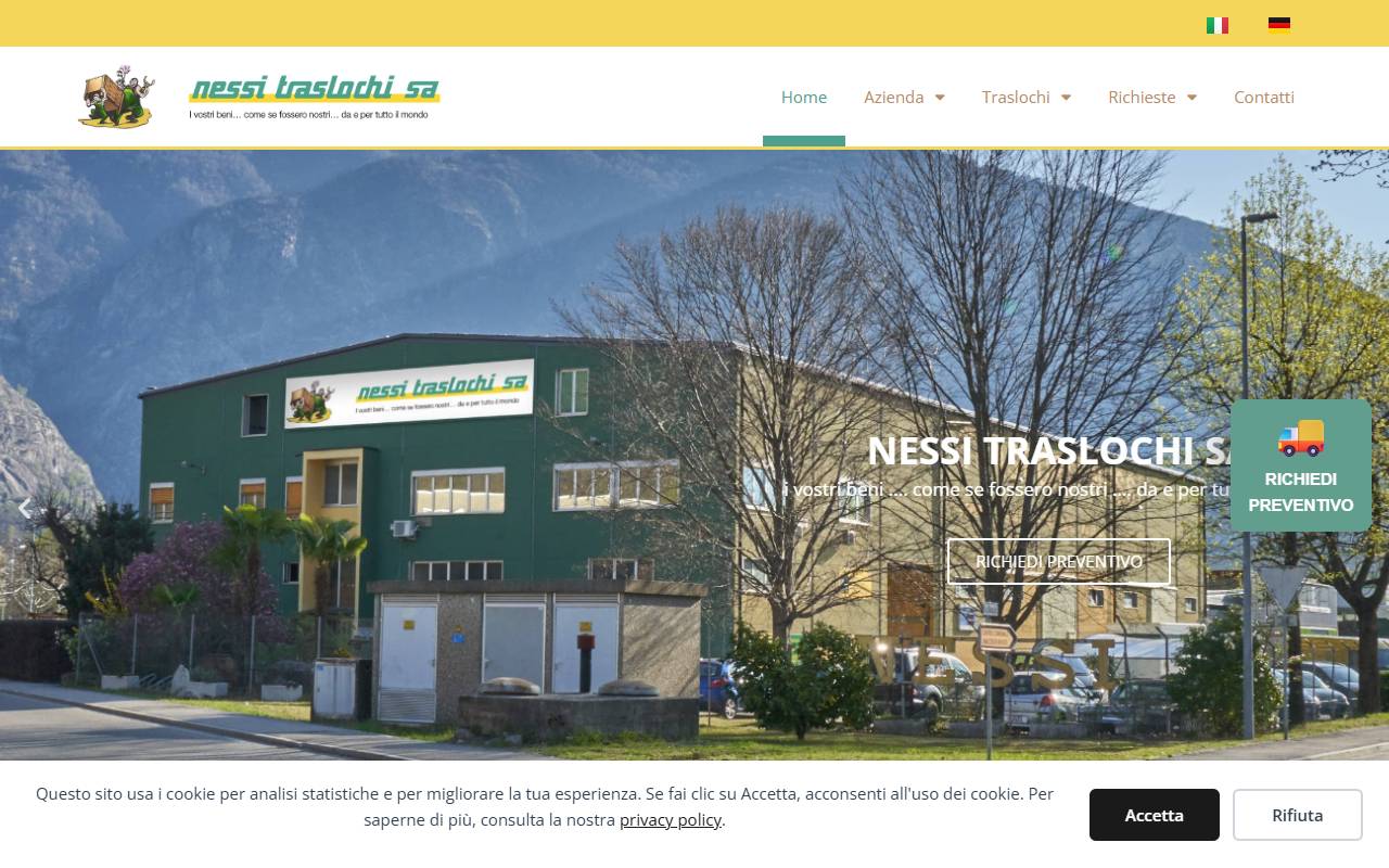 Anteprima del sito: Nessi Traslochi SA