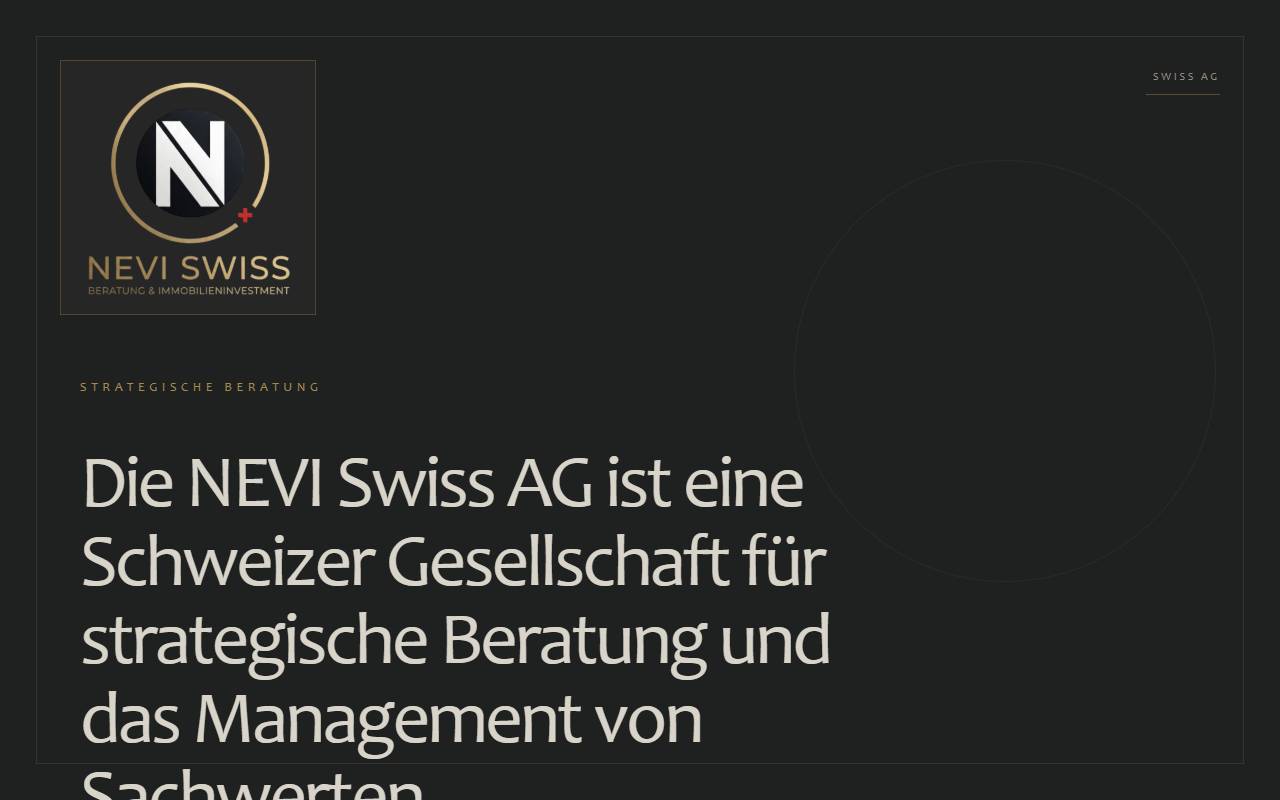 Anteprima del sito: NEVI Swiss AG