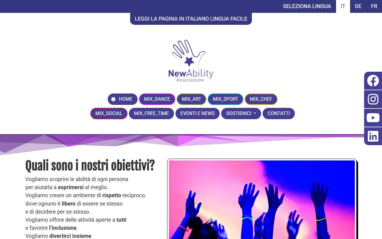 Anteprima del sito: Associazione New Ability