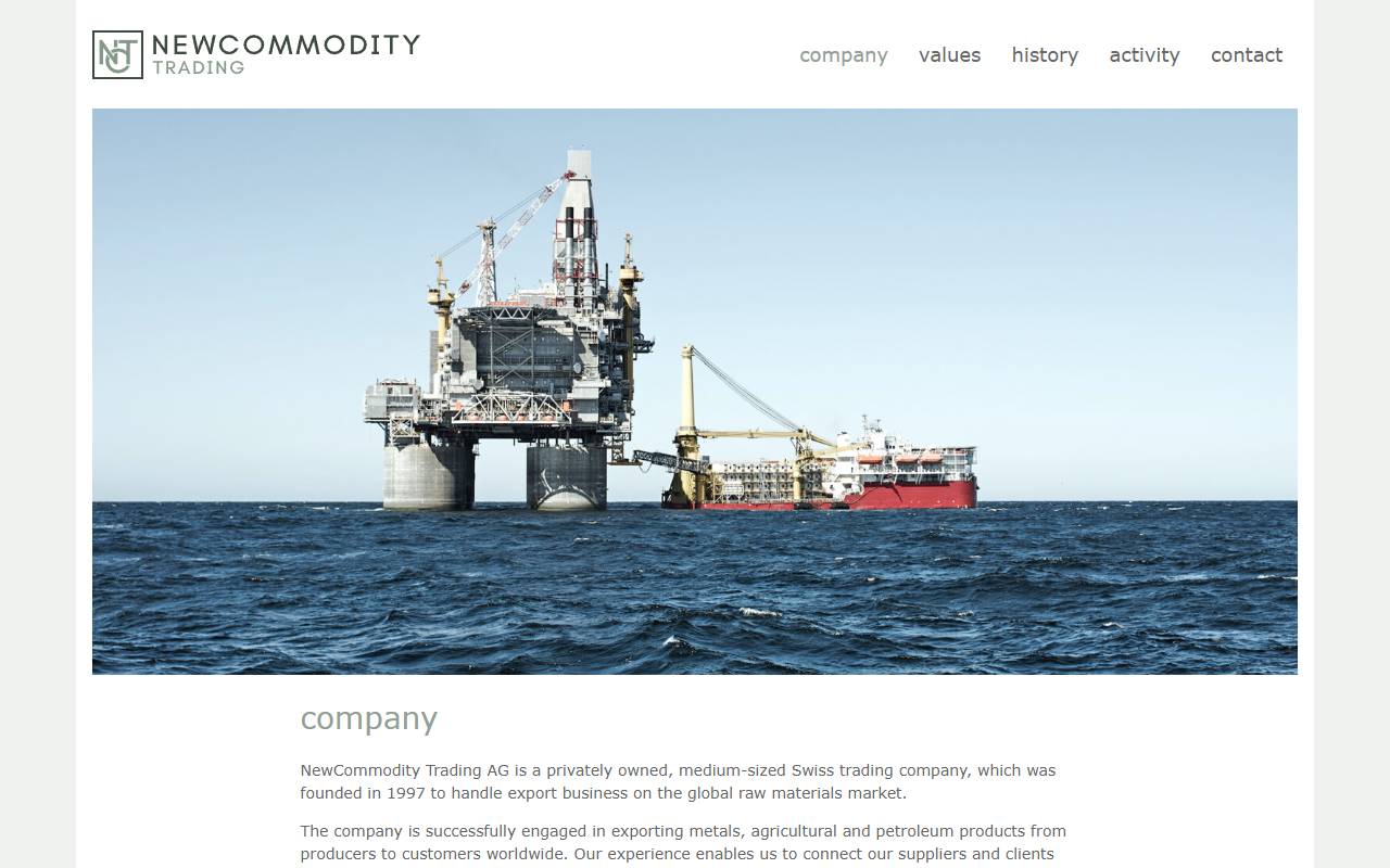 Anteprima del sito: NewCommodity Trading SA