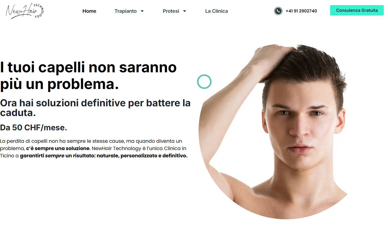 Anteprima del sito: New Hair Technology Sagl