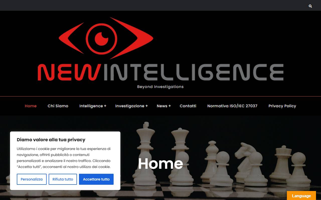Anteprima del sito: New Intelligence Sagl