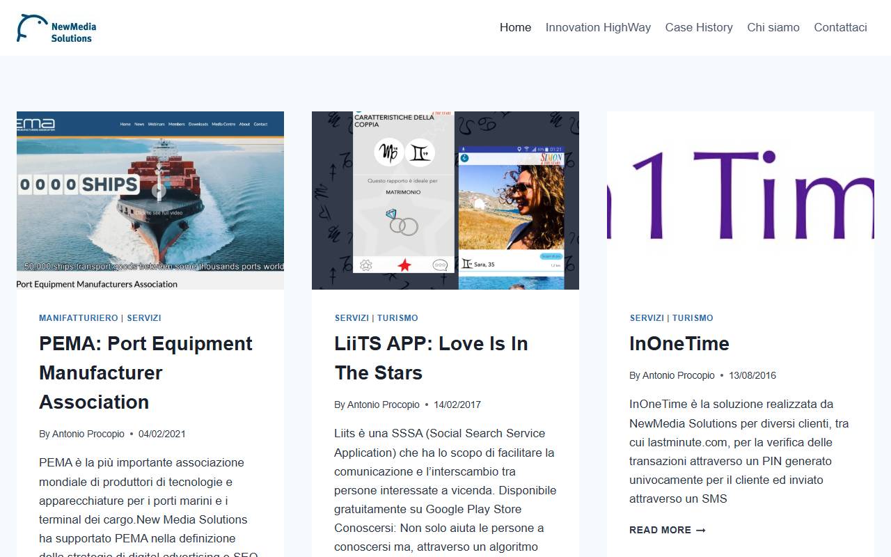 Anteprima del sito: New Media Solutions SA