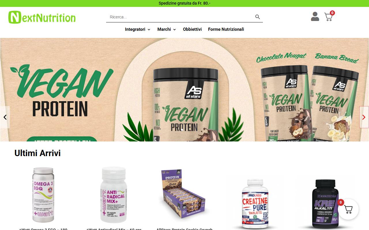 Anteprima del sito: NextNutrition Sagl