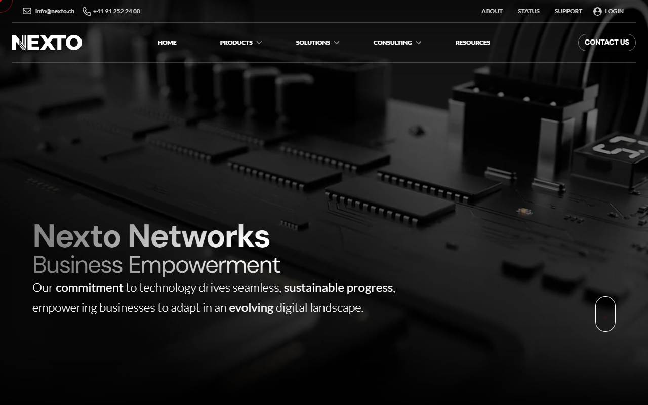 Anteprima del sito: Nexto Networks Sagl
