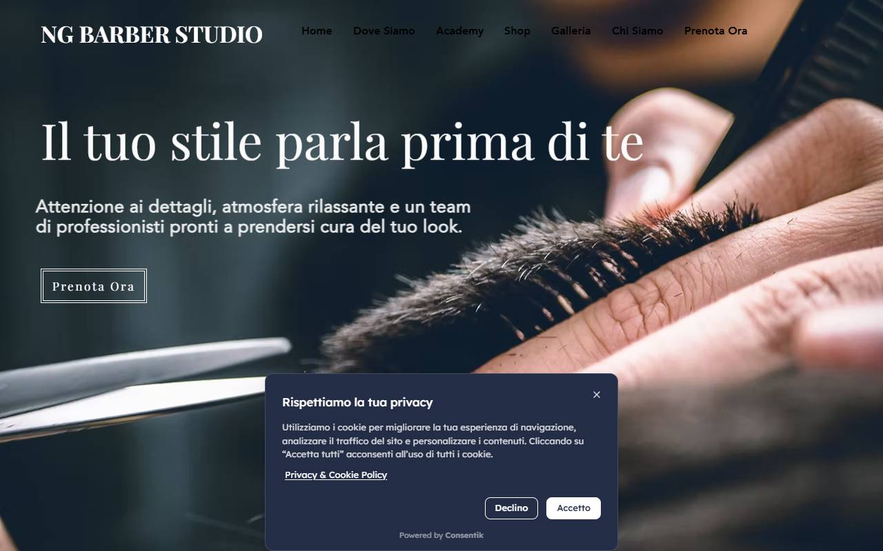 Anteprima del sito: NG BARBER STUDIO SAGL