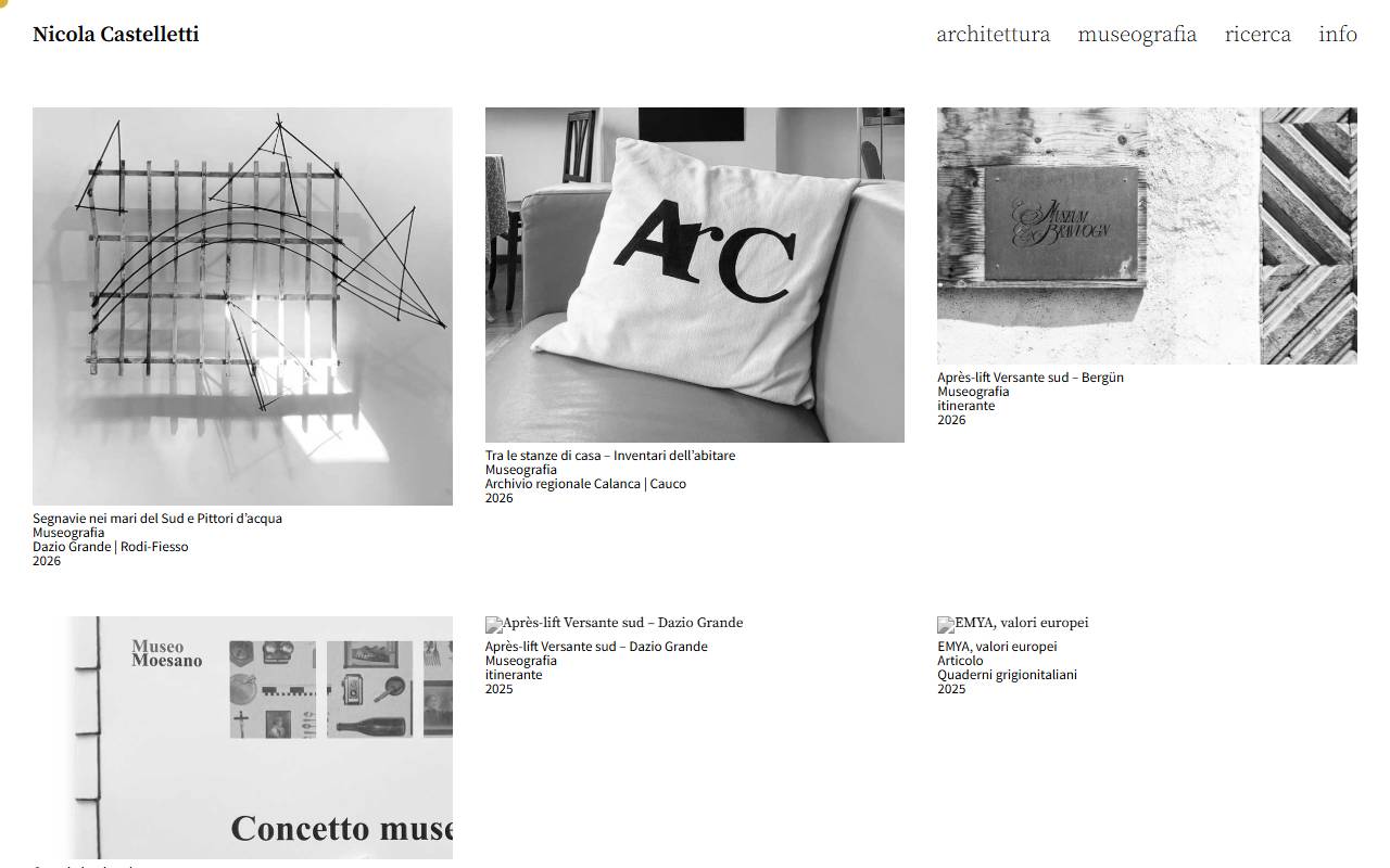 Anteprima del sito: nicola castelletti architetto sagl