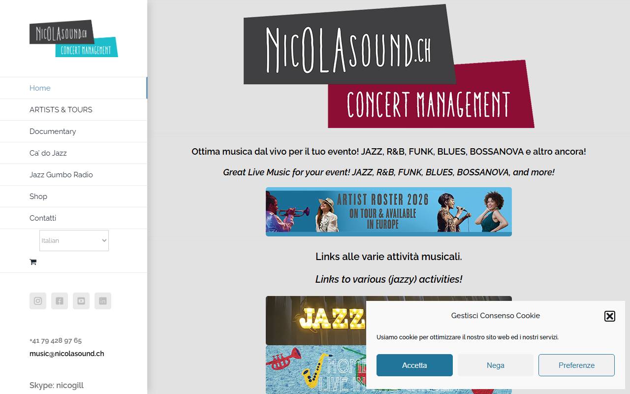 Anteprima del sito: NicOLAsound Sagl