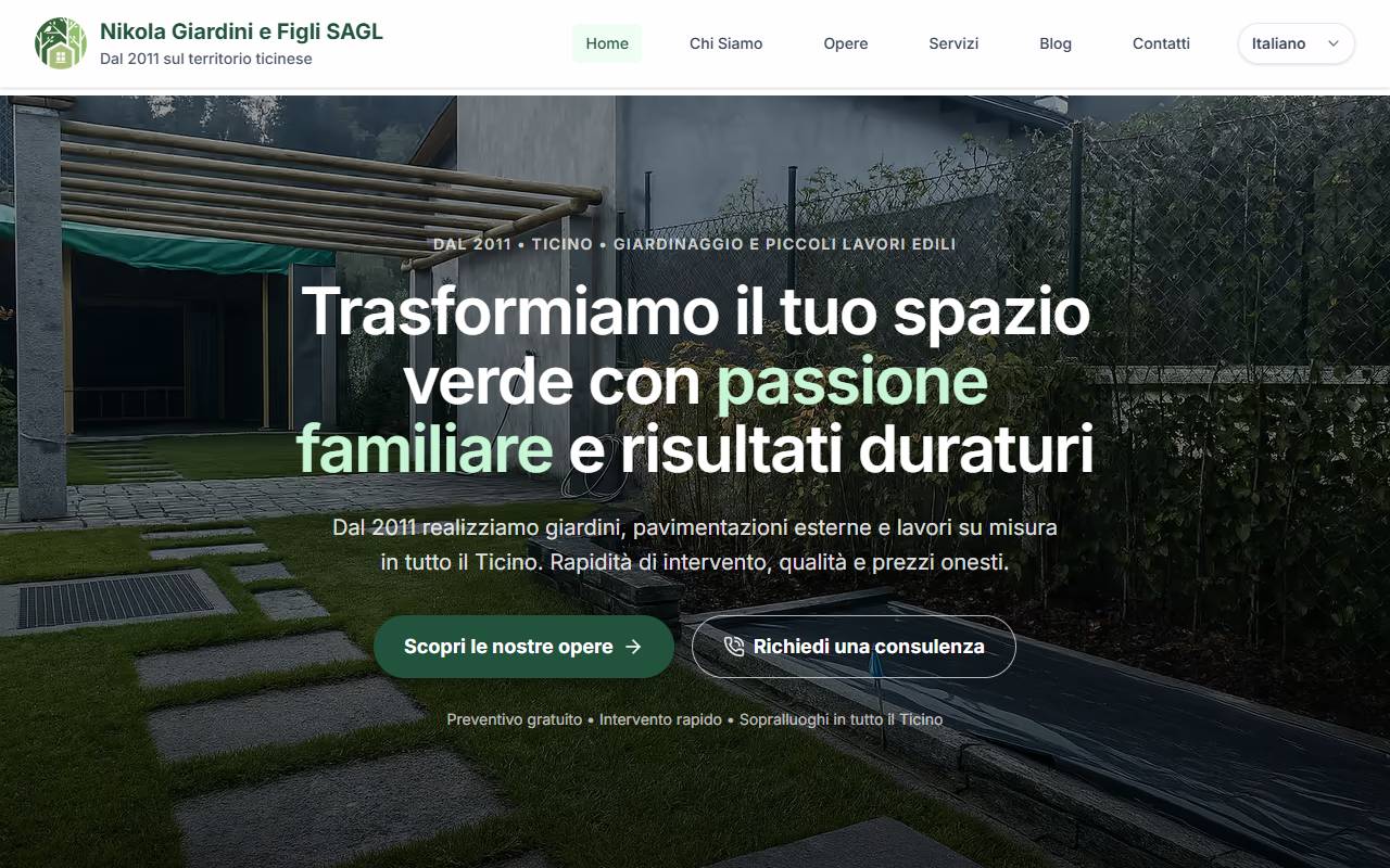 Anteprima del sito: Nikola Giardini e Figli Sagl