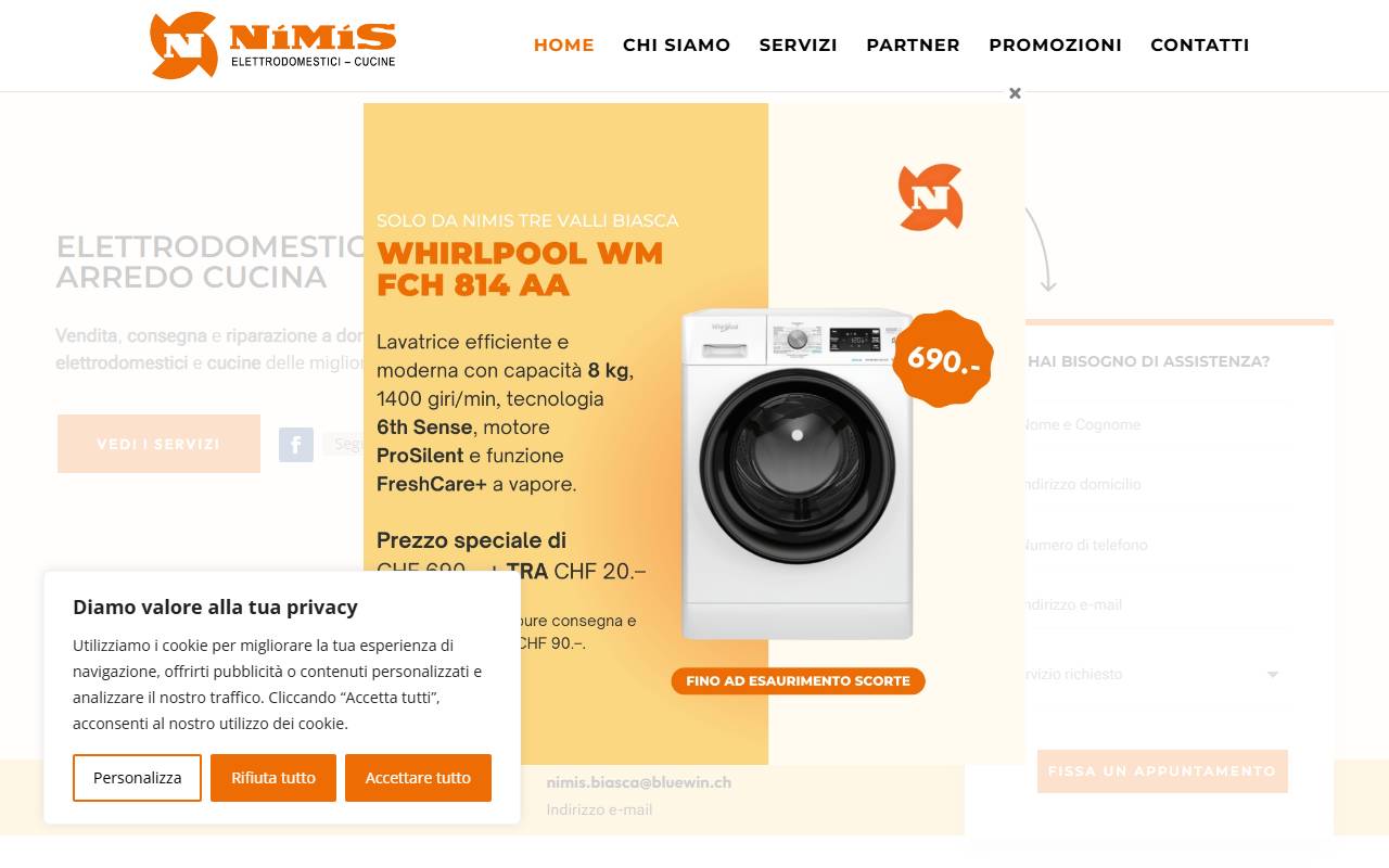 Anteprima del sito: Nimis Tre Valli SA