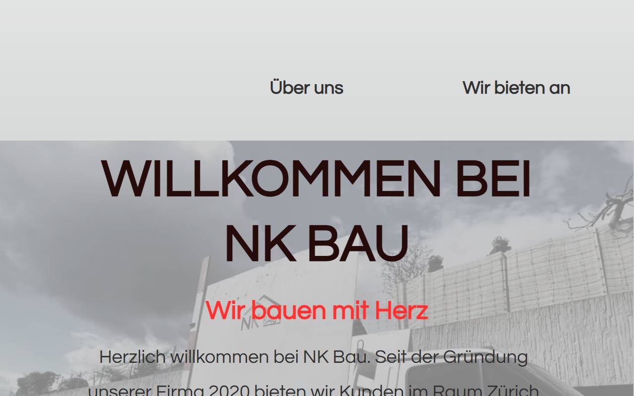 Anteprima del sito: NK Bauunternehmen SA, succursale di Stabio