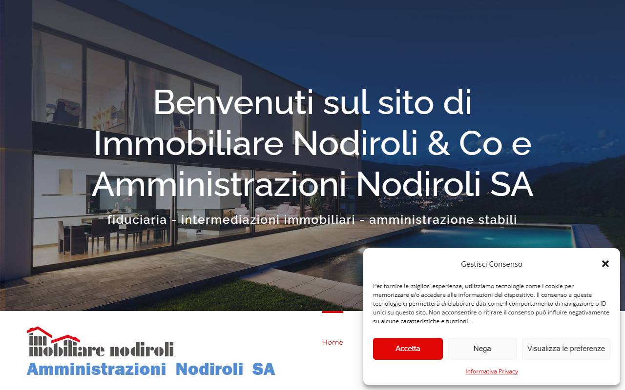 Anteprima del sito: Amministrazioni Nodiroli SA